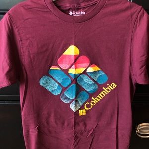 men’s small columbia t-shirt vintage